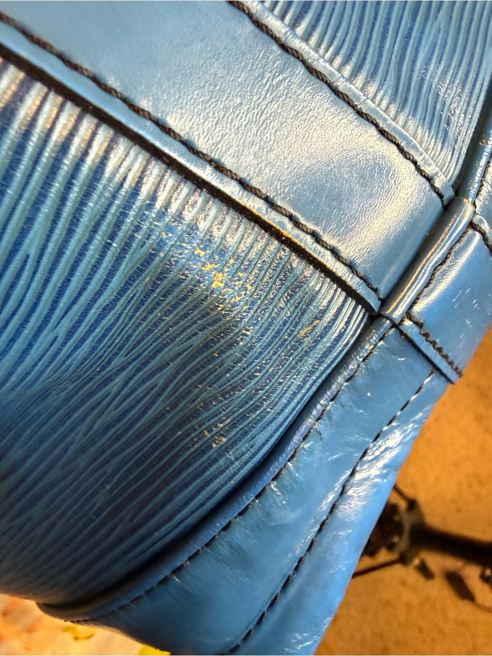 Louis Vuitton Epi Leather Noé Bucket Bag – Blue (Vintage) – Includes COA - Picture 6 of 17